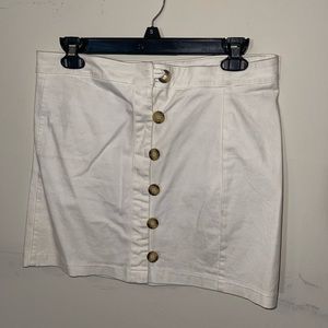 White comfy skirt with buttons down the front